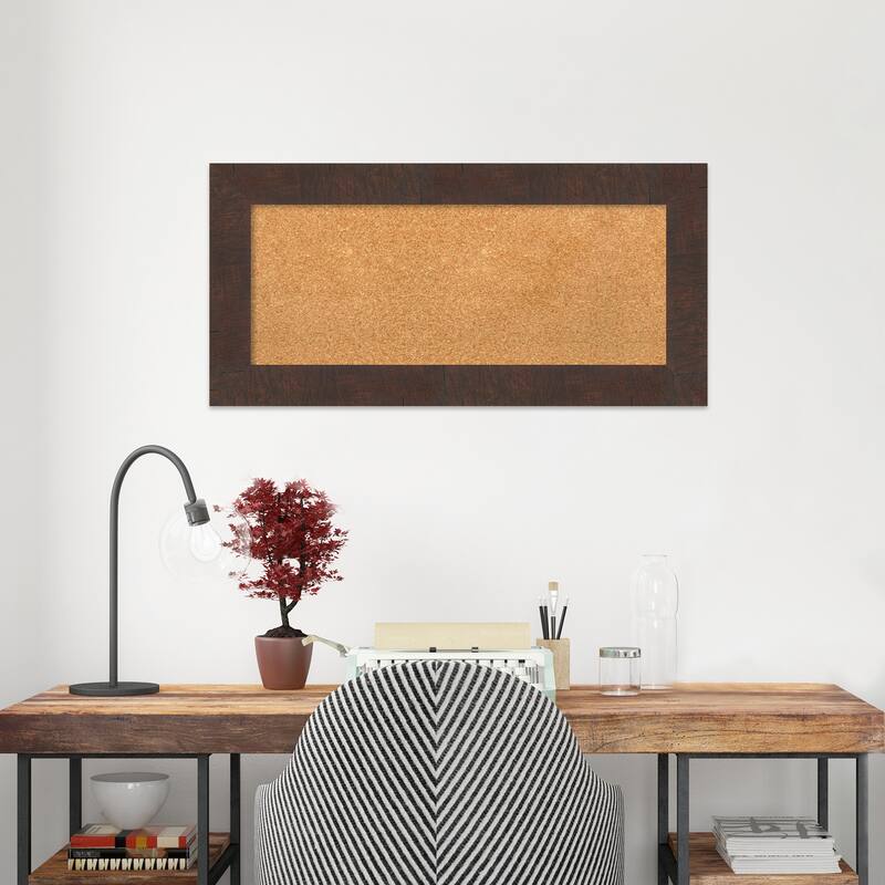 Wildwood Brown Framed Cork Bulletin Memo Board