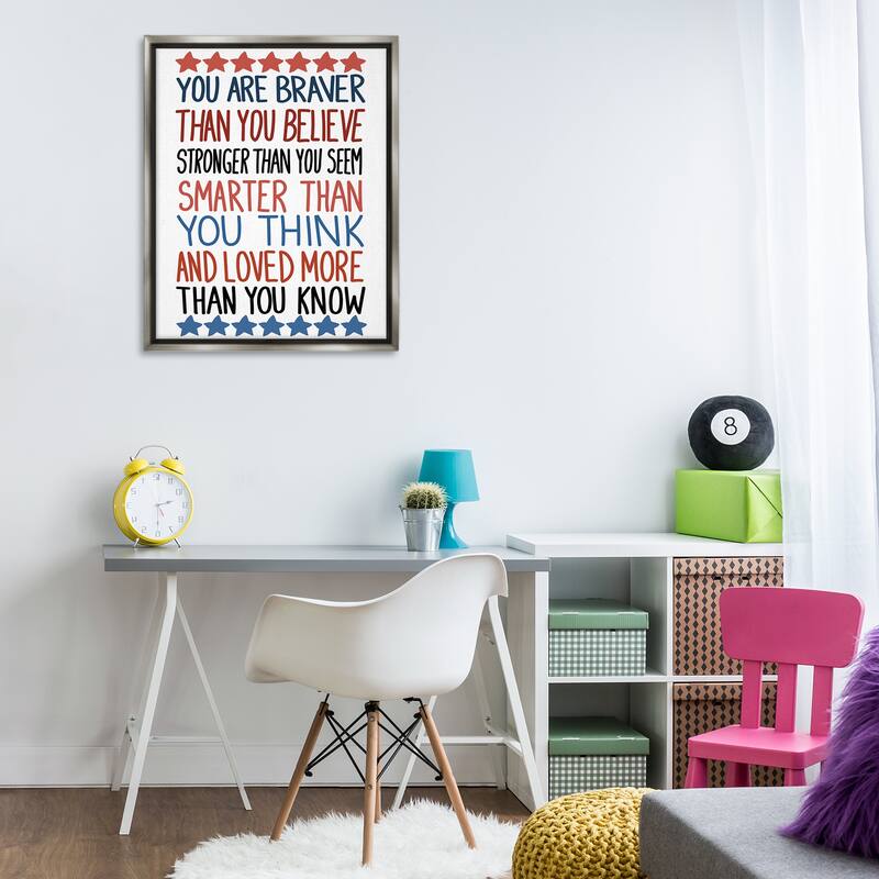Stupell Bold Self Confidence Phrases Framed Floater Canvas Wall Art Design By Sweet Melody Designs