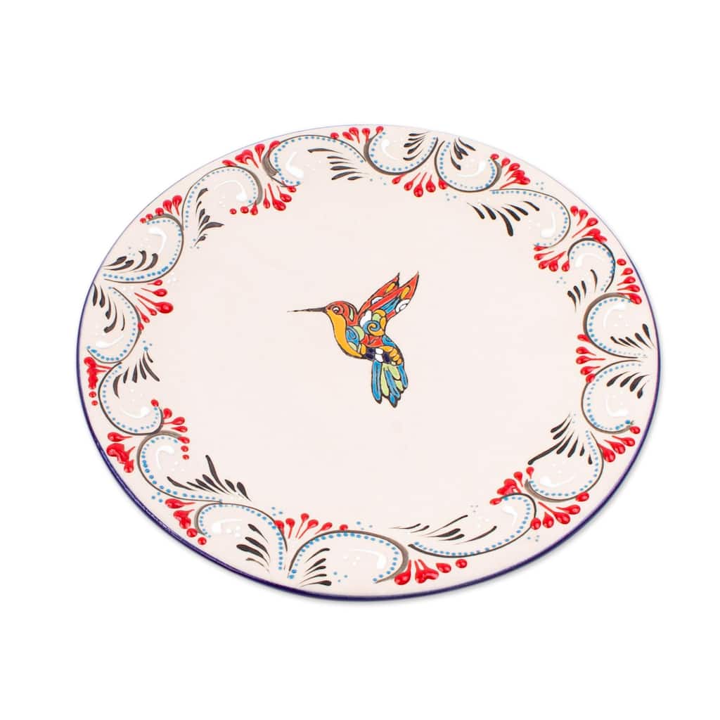 Novica Handmade Colibri Ceramic Dinner Plates (Pair)