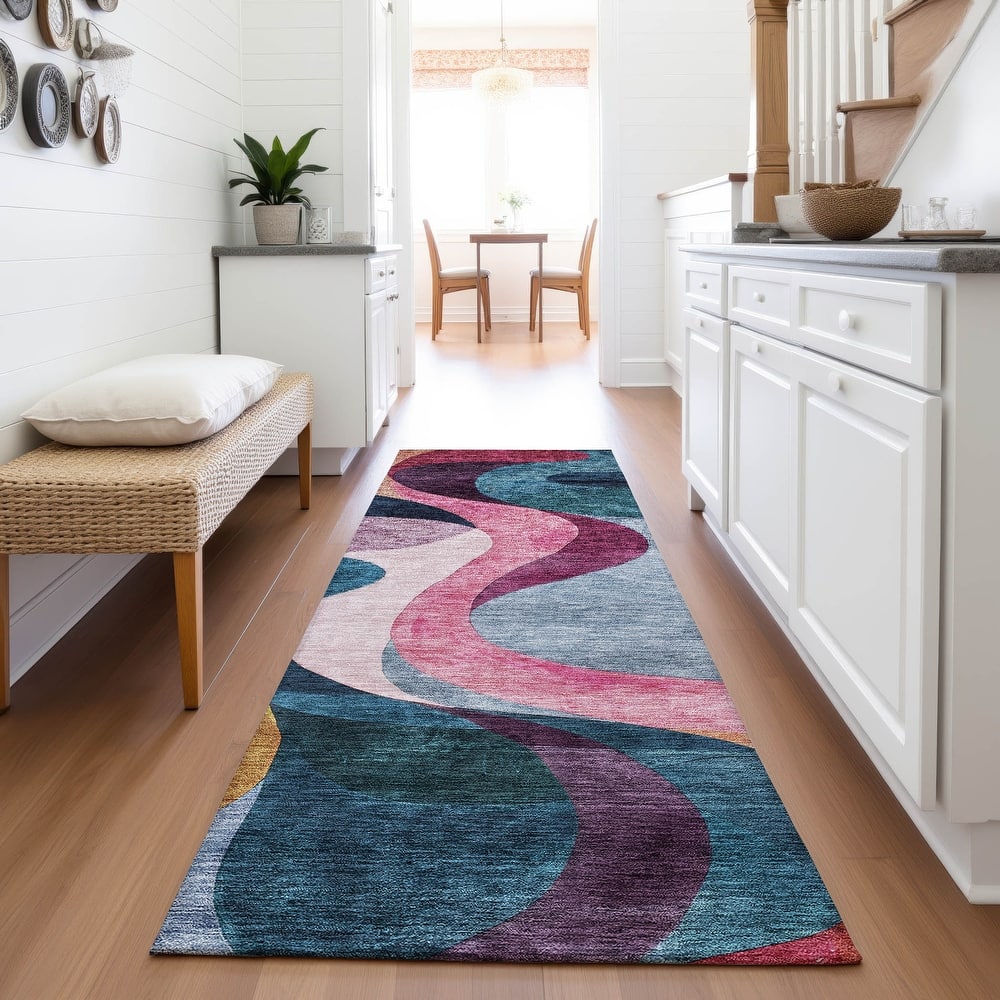 Premium Washable Super Soft Contemporary Abstract Mayfield Rug