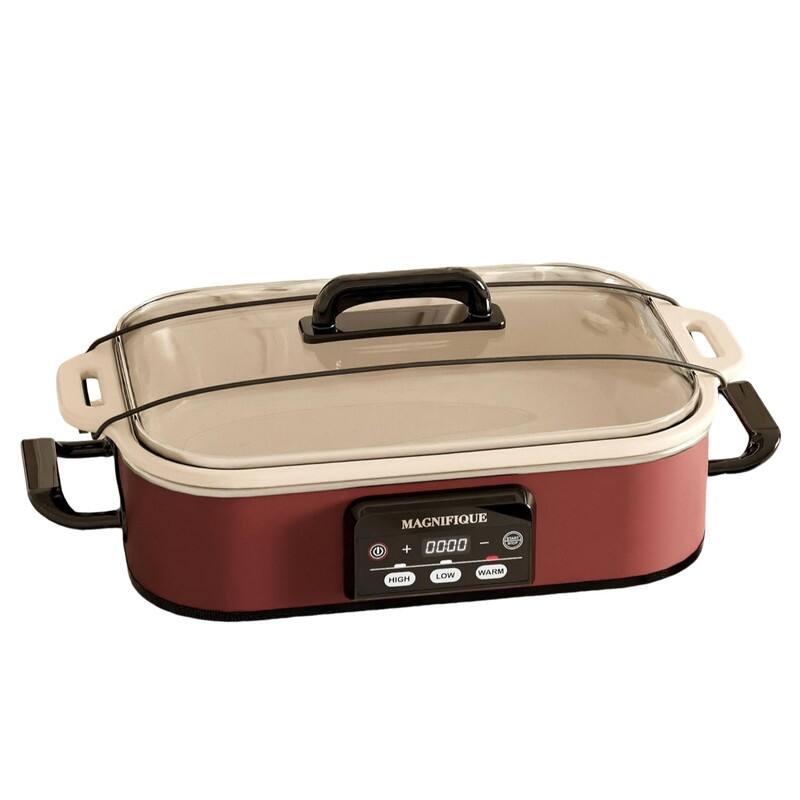Red Digital slow cooker with Ceramic Inner Liner