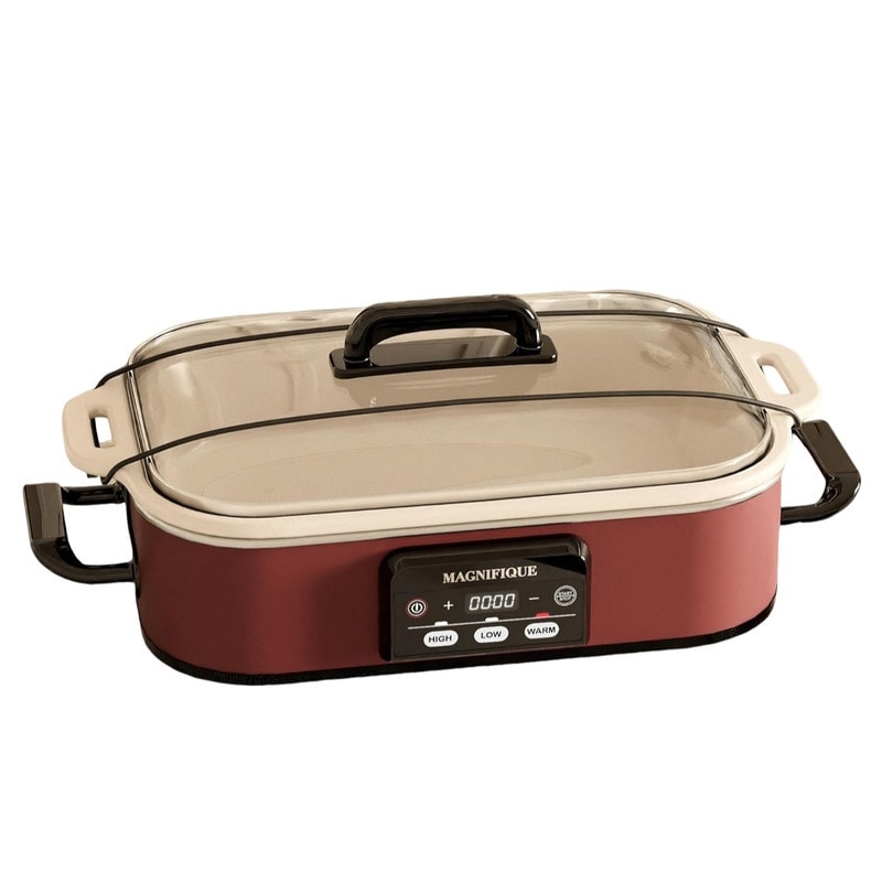Red Digital slow cooker with Ceramic Inner Liner