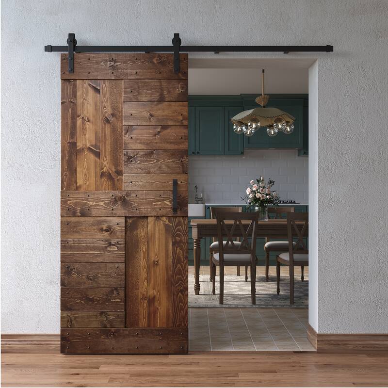 Coast Sequoia 36in x 84in S Series Pine Wood Sliding Barn Door With Hardware Kit