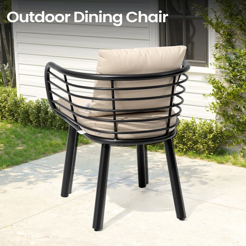 7-PC Outdoor Patio Aluminum Dining Set Table With Dining Chairs Sunbrella Seat&Back Cushions