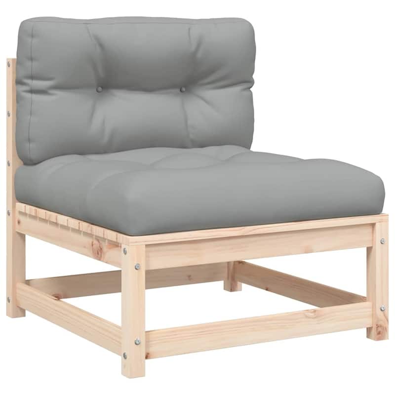 vidaXL Patio Furniture with Cushions Outdoor Sectional Seating Solid Wood Pine - 10.9 x 32.6 x 10.4 in (W x L x H)