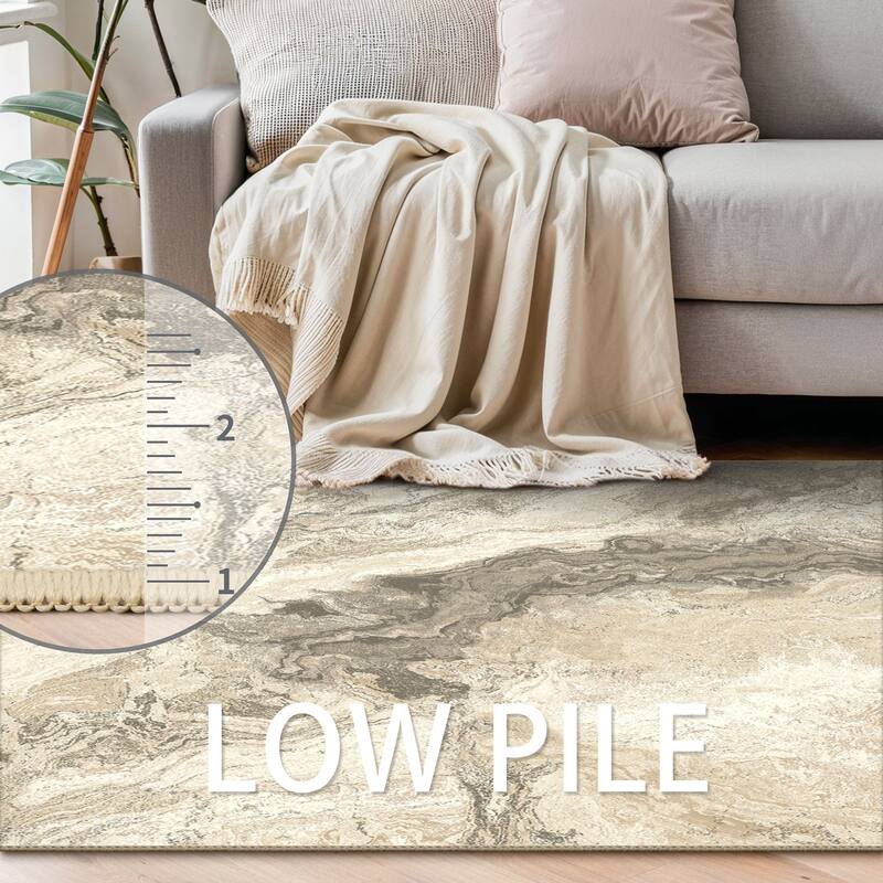 Mcow Abstract Pattern Medium-Pile Machine-Washable Non-Slip Area Rug - 8' x 10'