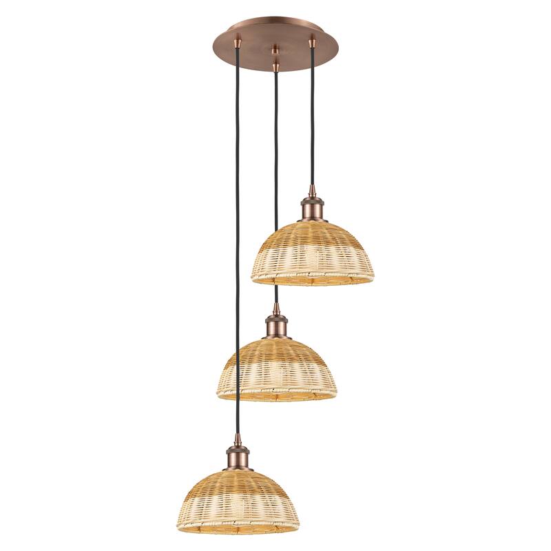 Innovations Lighting Endless Possibilities Ballston - Bristol Natural II - 3 Light 16" Cord Hung Multi Pendant - Antique Copper