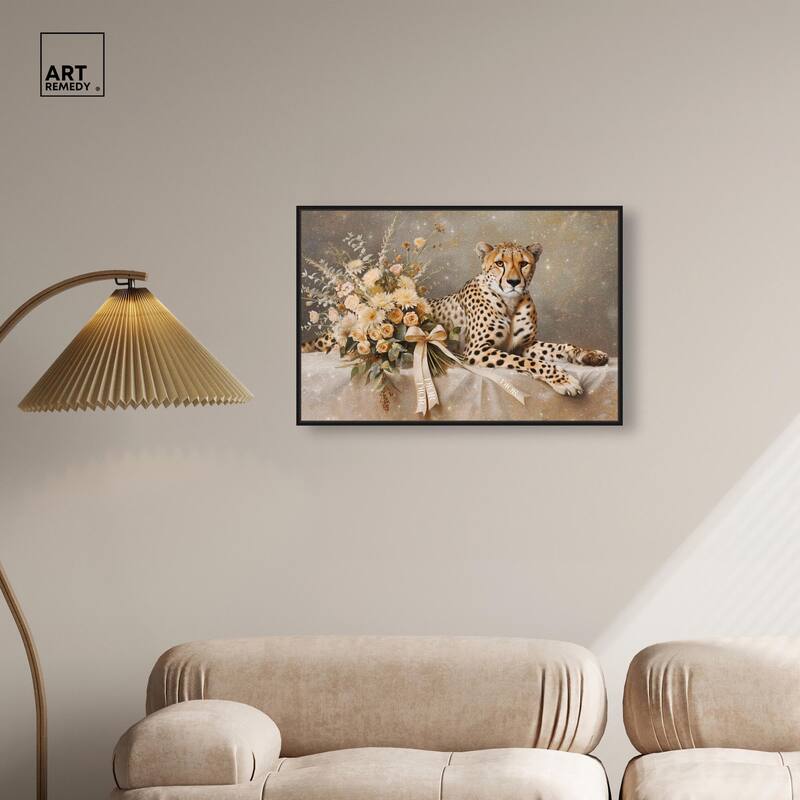 Bouquet Cheetah Canvas by Art Remedy