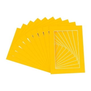 Pack of TEN 8.5x11 Mats Bevel Cut for 5x8 Photos - Acid Free Golden