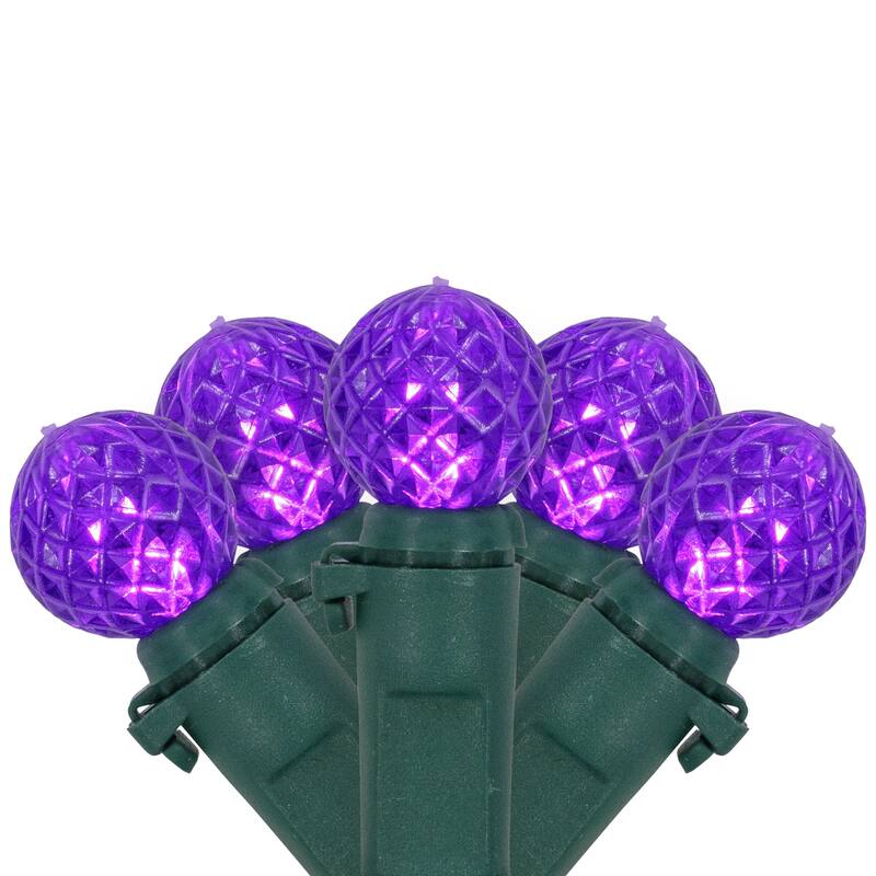 LED G12 Berry Christmas Lights - Purple - 16' Green Wire - 50 ct