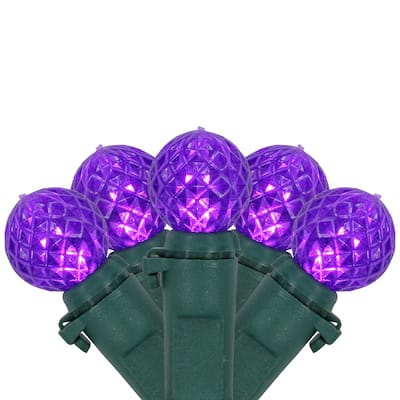 LED G12 Berry Christmas Lights - Purple - 16' Green Wire - 50 ct