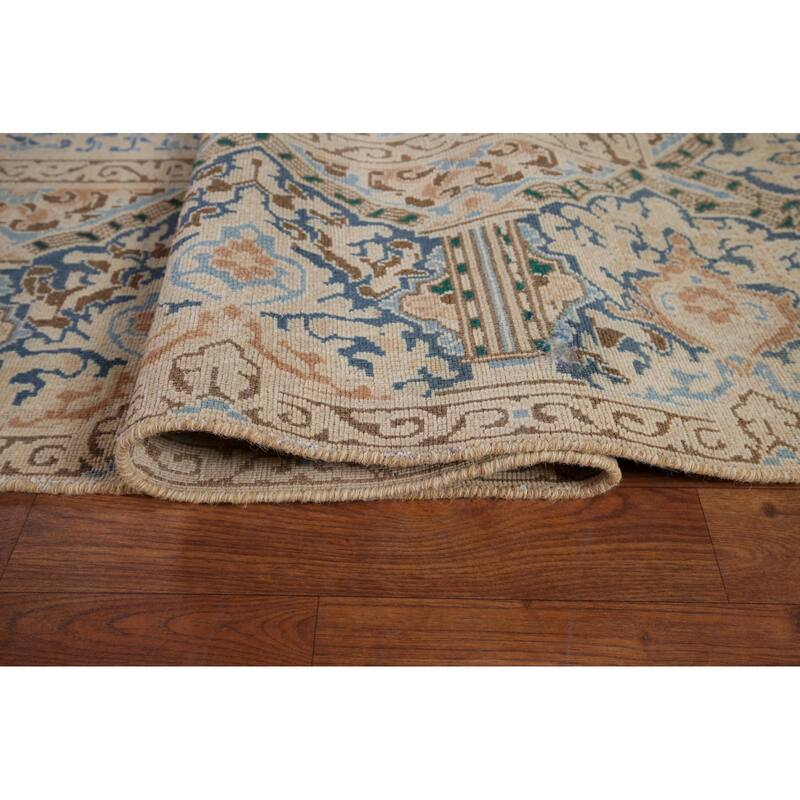 Kerman Vintage Persian Area Rug Handmade Wool Carpet - 9'5" x 12'11"