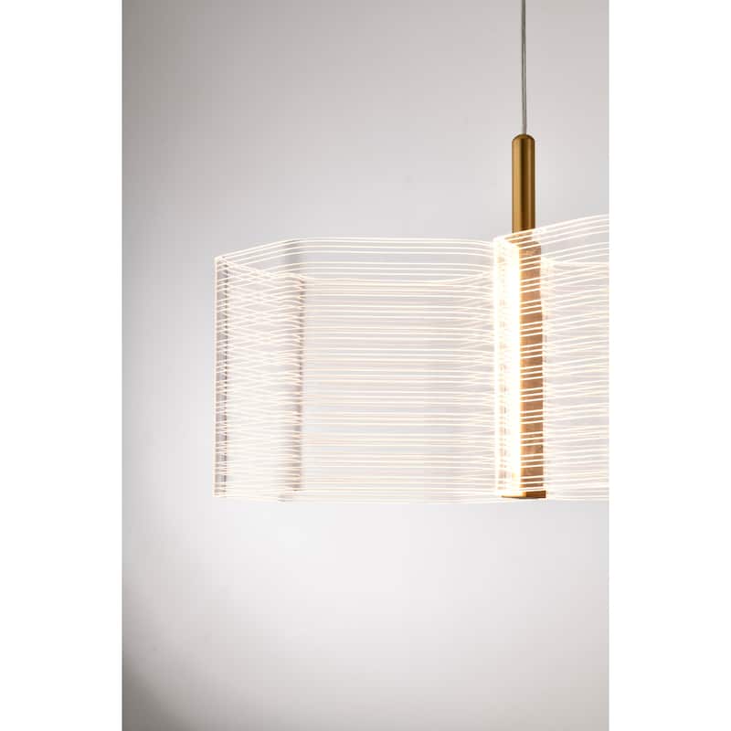 Kenzo LED 2 Light Mini Pendant Polished Anodized Bronze Finish Light Guide Panel - Polished Anodized Bronze