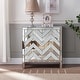 preview thumbnail 2 of 15, GDFStudio - DiamondLuxe Glam Mirrored Storage Cabinet with Crystal Handles M Shape Crytal Doors