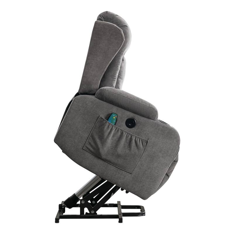 Brown Power Lift Recliner with Heat & Adjustable Recline