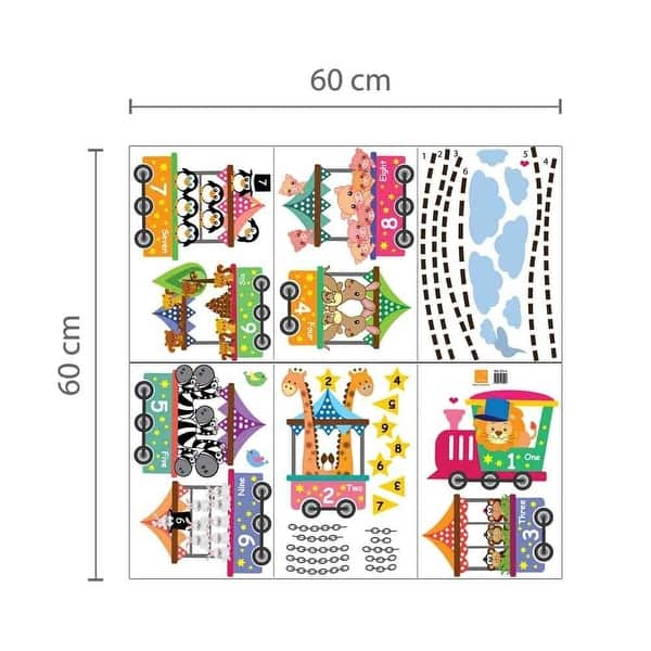 dimension image slide 2 of 4, Walplus Kids Circus Numbers Children Wall Sticker Nursery Decor Decal