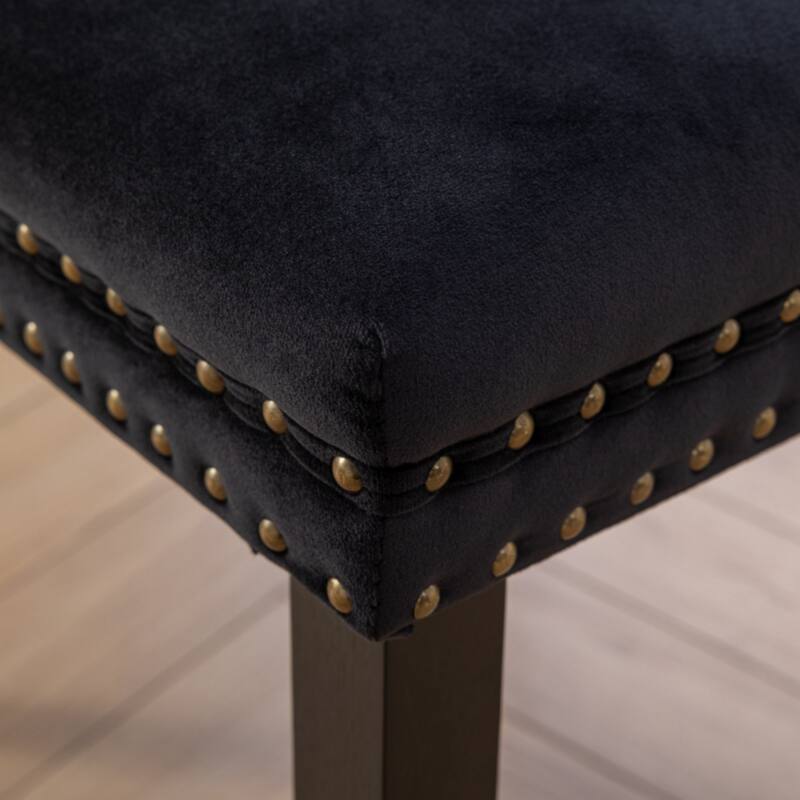 High-end Tufted Solid Wood Contemporary Velvet Upholstered Dining Chair,SET OF 2