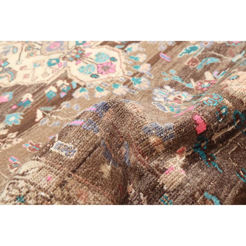 ECARPETGALLERY Hand-knotted Antalya Vintage Brown Wool Rug - 3'8 x 10'5