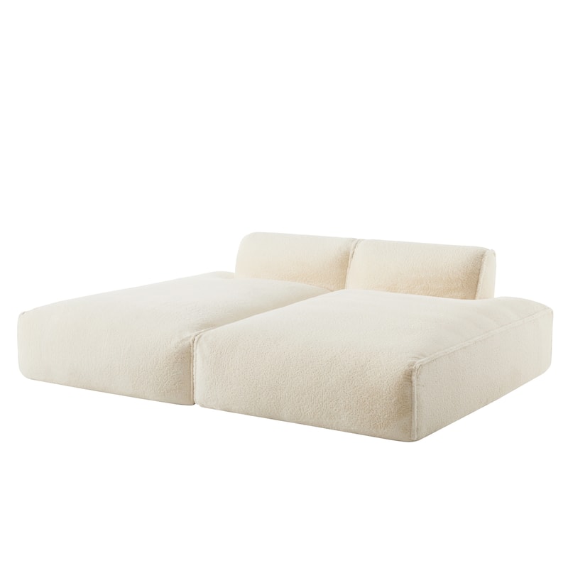 Oversized Modular Sectional Sofa,Fully Compressed,Spacious Foam-Filled Sofa Bed,2 PC Free Combination,No Assembly Required