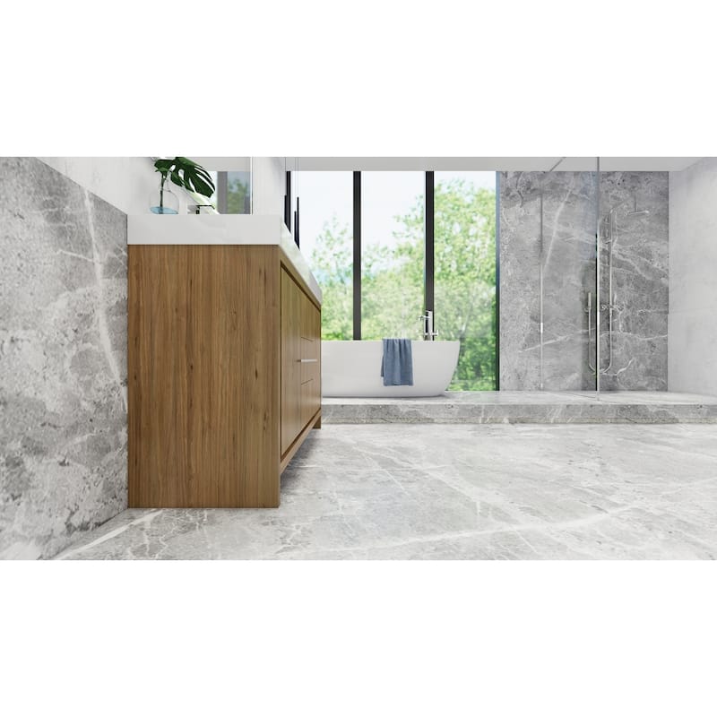 Dove 60'' Freestanding Vanity with Double Reinforced Acrylic Sink
