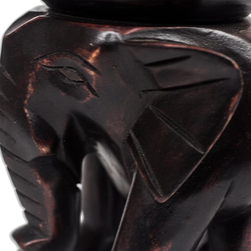 Novica Handmade Elephants Cargo Wood Decorative Jar