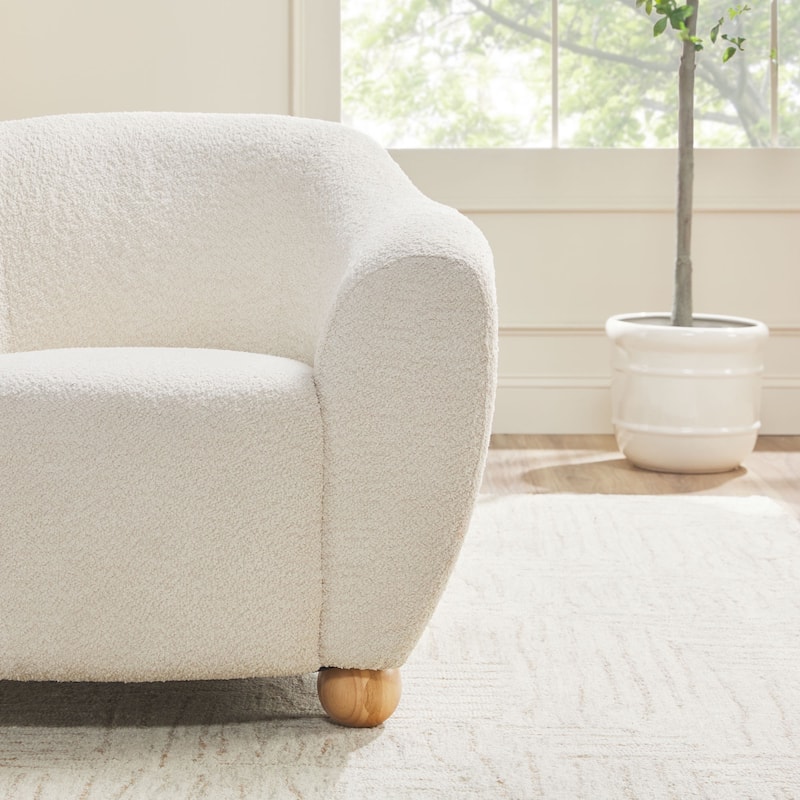 Walker Edison Contemporary Boucle Lounge Accent Chair
