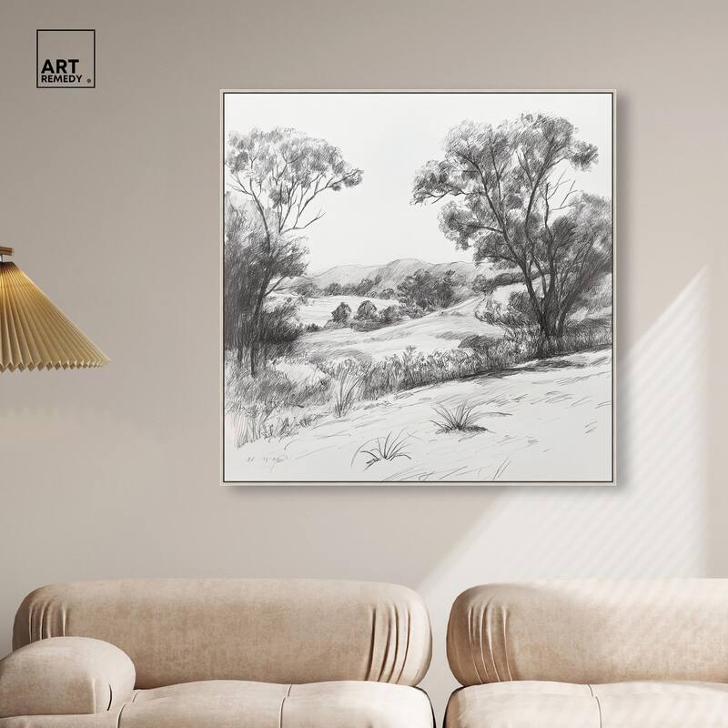 Charcoal Countryside Canvas by Art Remedy