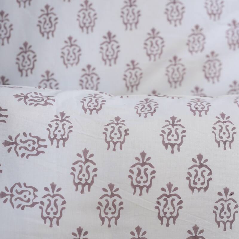 Fabdivine Handmade Block Print Flat Sheet or Bed Sheet Cotton Fabric Floral Home Decor