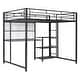 preview thumbnail 9 of 22, Full Loft Bed with Desk & 3 Shelves, Metal Loft Bed with Writing Board, Sapce Saving Loft Bed for Kids, Boys, Girls, Teens