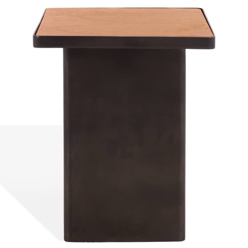 SAFAVIEH Couture Bellatressa Marble Accent Table - 14"W x 14"D x 18"H - Black/Red