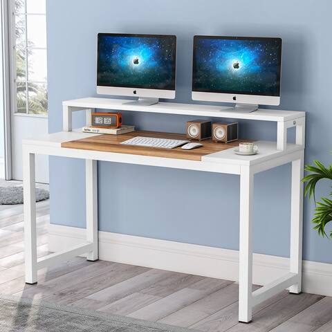 39" Computer Desk with Storage Shelf, Writing Desk Study Table for Small Space