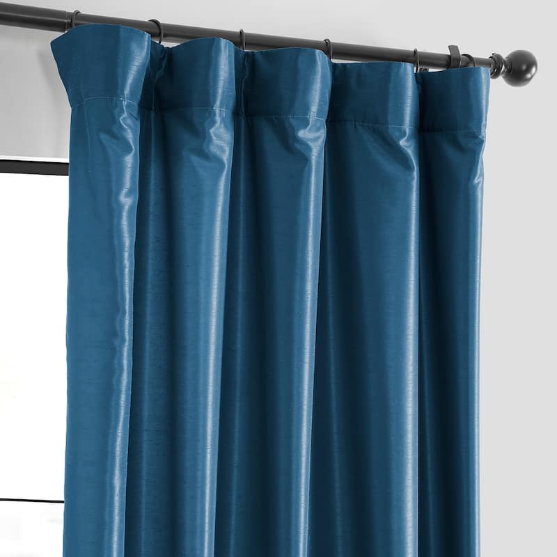 Exclusive Fabrics Vintage Textured Faux Dupioni Silk Room Darkening Curtains (1 Panel)