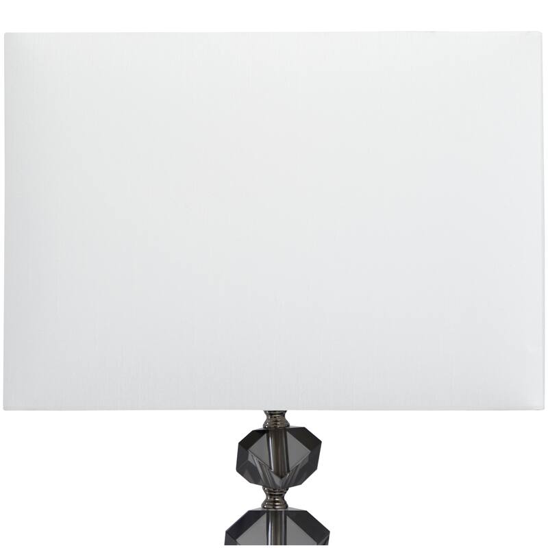 Black Crystal Geometric Diamond Inspired Room Table Lamp with Black Crystal Base
