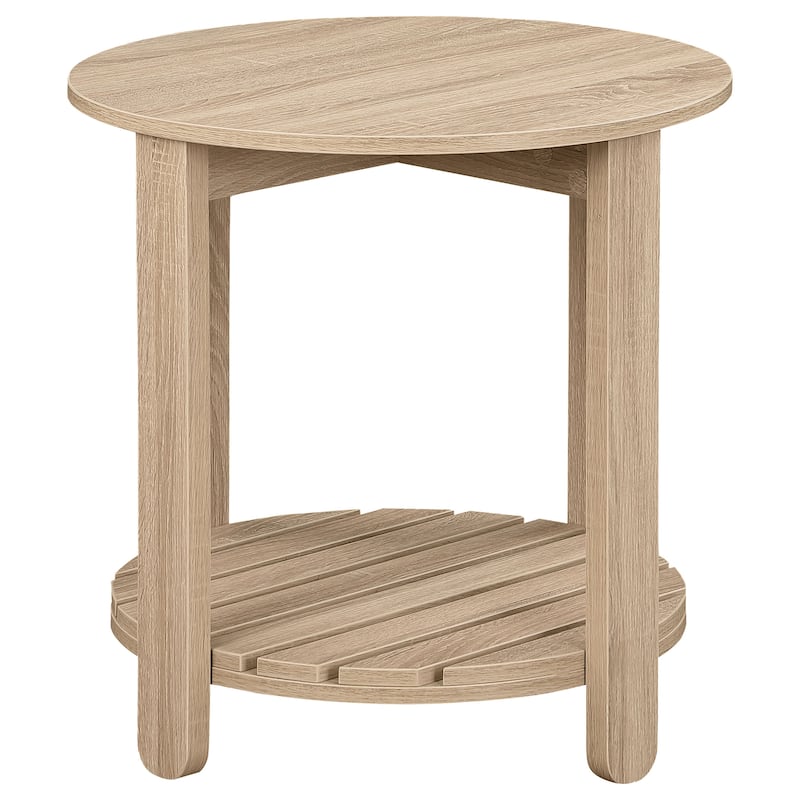 Fowler 1-Shelf Round Engineered Wood Side End Table Natural