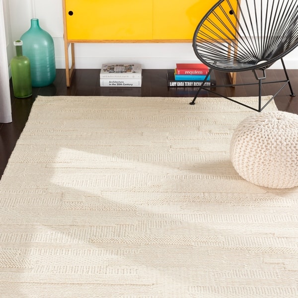 slide 2 of 26, Livabliss Severena Handmade Casual Wool Area Rug Beige - 5' x 7'6"