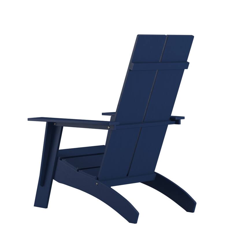 Modern Dual Slat Back Adirondack Style Chairs, Set of 4