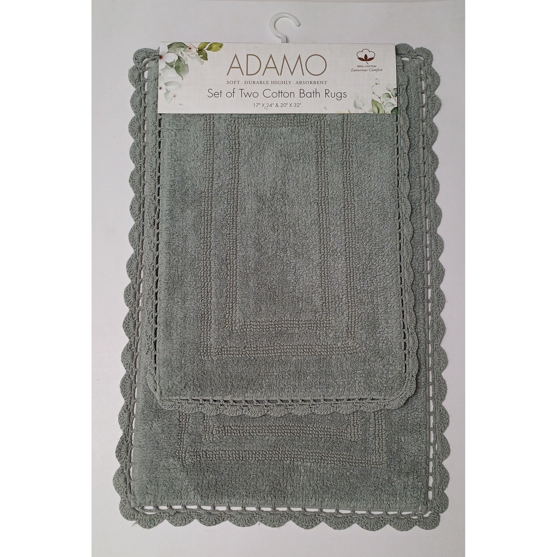 Adamo 2pc Cotton Bath Rug Set
