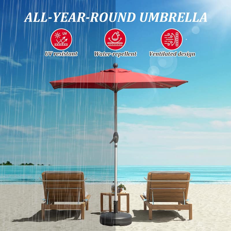 GDFStudio - Rectangular Patio Umbrella with Crank Lift and Multi-Angle Tilt, UV-Resistant Outdoor Shade