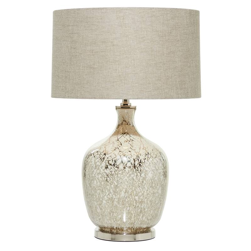 Silver Glass Room Table Lamp with Faux Mercury Glass Finish