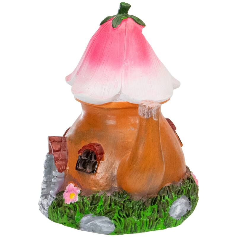 7" Solar Lighted Flower Teapot Outdoor Garden Statue