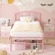 preview thumbnail 2 of 23, VECELO Kids Bed Frame with Headboard & Metal Slat,Twin Size Bed Set of 2