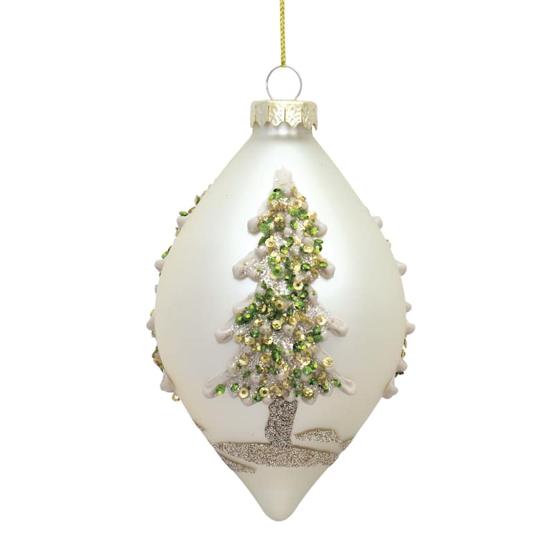 Set of 6 Round and Onion Shaped Glass Christmas Ornaments 6"
