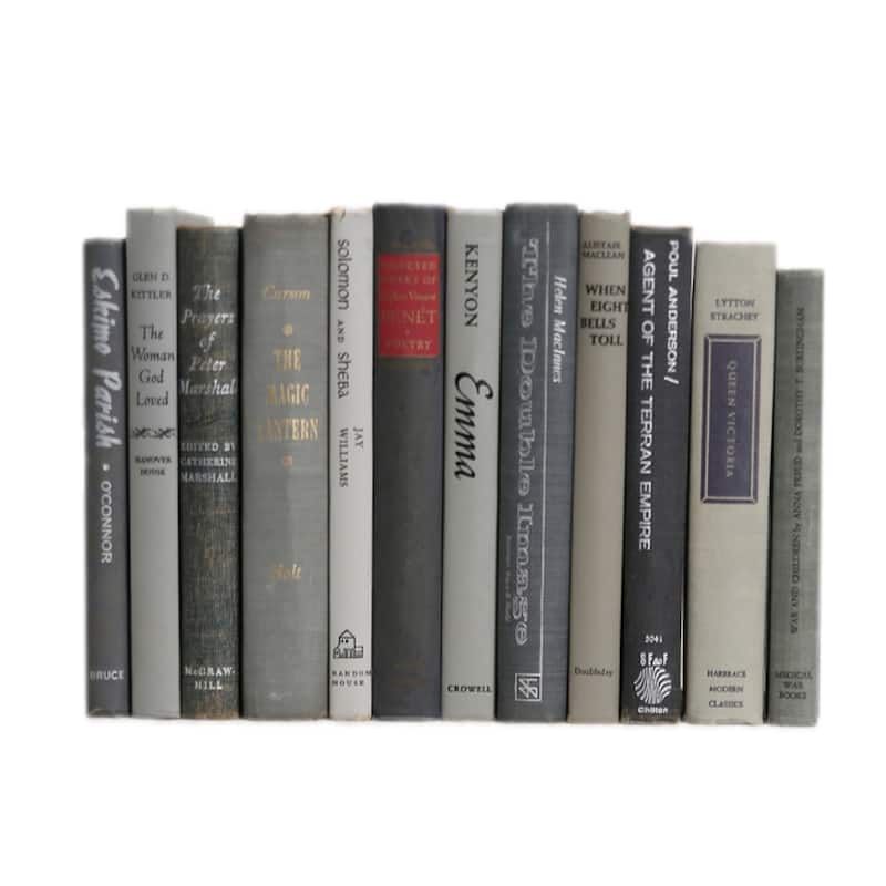 Decorative Books - Vintage Granite Book Bundle - 1 Foot of Grey Books