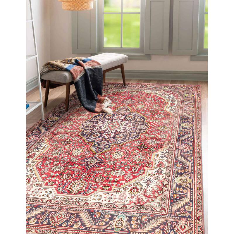 ECARPETGALLERY Hand-knotted Antalya Vintage Red Wool Rug - 6'10 x 9'7