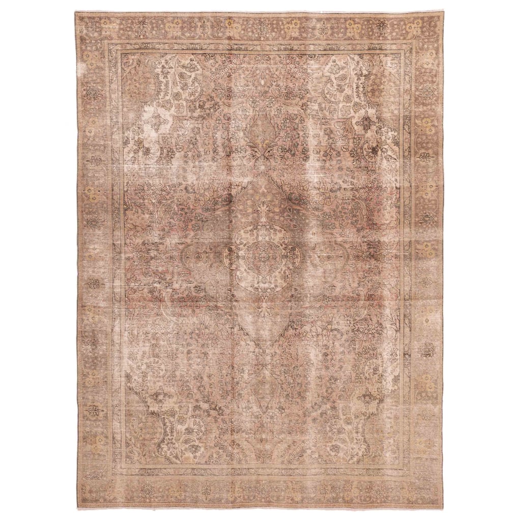 ECARPETGALLERY Hand-knotted Antalya Vintage Brown Wool Rug - 9'0 x 11'11