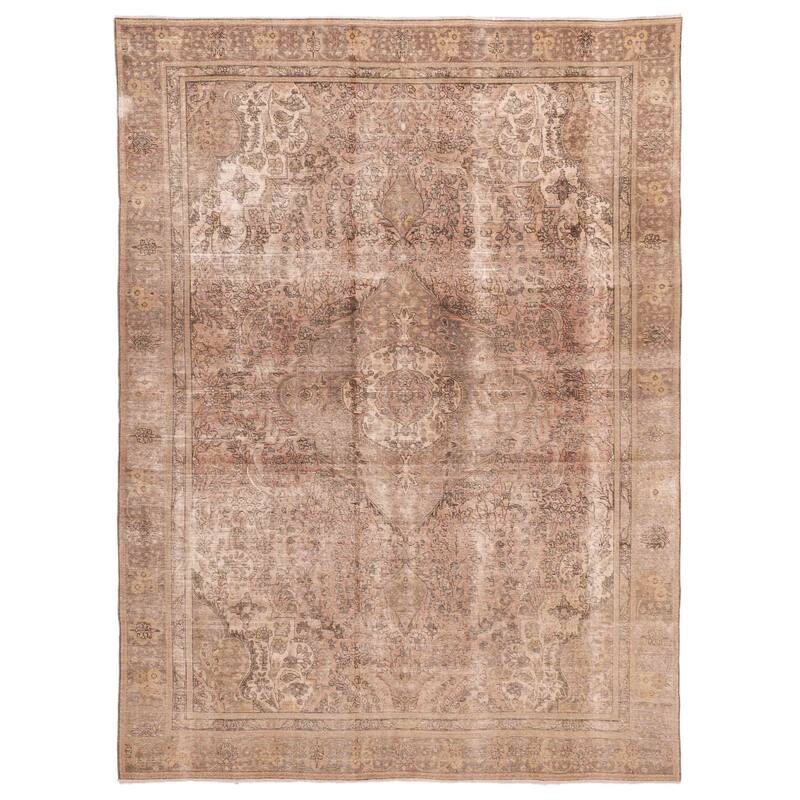 ECARPETGALLERY Hand-knotted Antalya Vintage Brown Wool Rug - 9'0 x 11'11