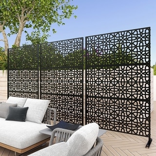 Free Standing Metal Outdoor Privacy Screen Panel - Bed Bath & Beyond ...