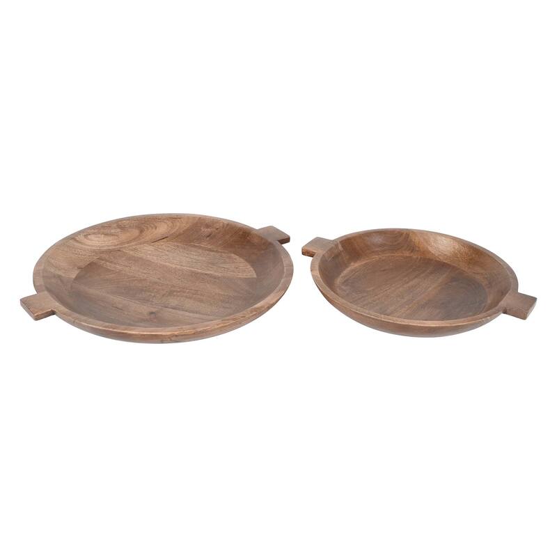 Brown Wooden Bowl Set of 2