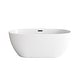 preview thumbnail 86 of 173, Adler Soaking Bathtub in Glossy White Glossy White with Matte Black Trim - 59"