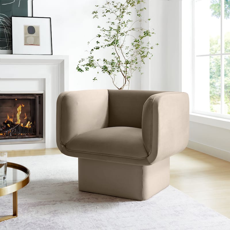 Tate Performance Velvet Accent Chair - Taupe